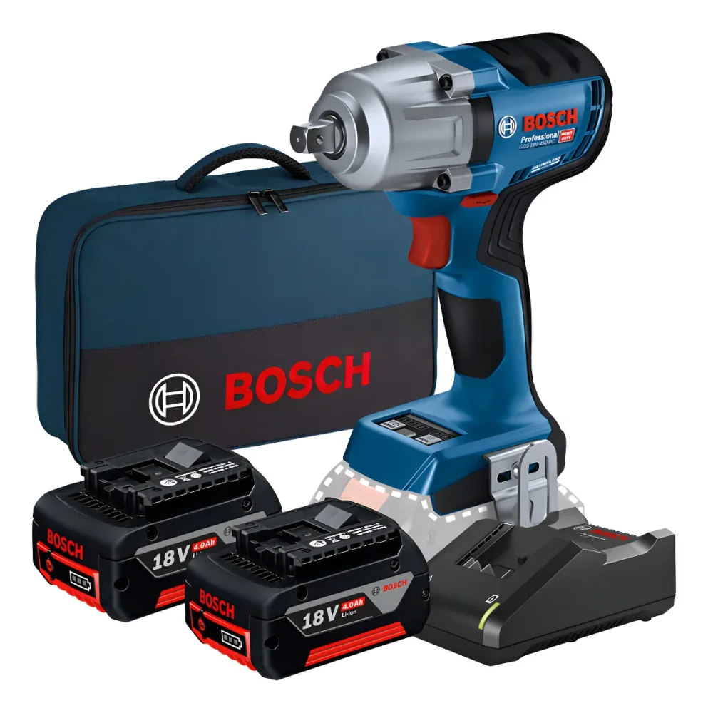 Chave De Impacto 1/2'' Gds 450 Pc 2 Baterias 4ah Bosch