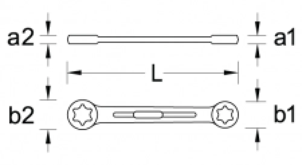 Chave Perfil Torx Plana E14 X E18 024956 Gedore