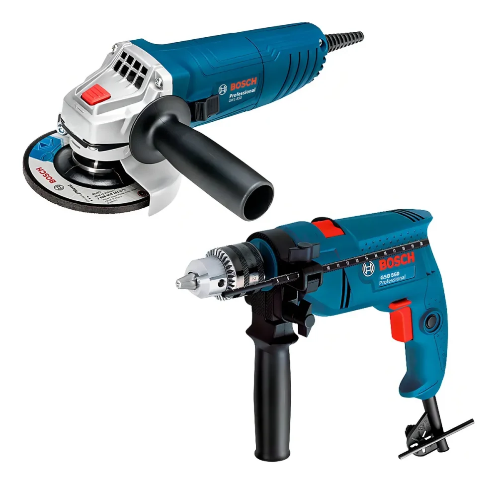 Combo Bosch Furadeira Gsb 550 + Esmerilhadeira Gws 850