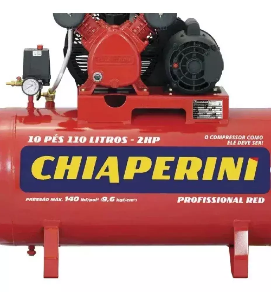 Compressor de Ar 10 Pés 110 Litros Red Monofásico Chiaperini