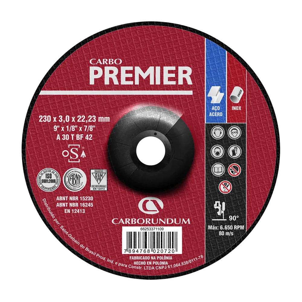 Disco Corte Dep 9 X 1/8 X 7/8 Premier Carborundum