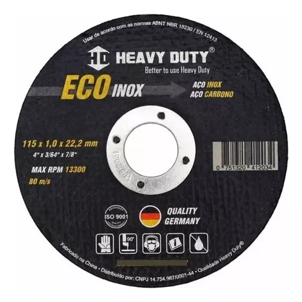 Disco Corte Inox 4.1/2X1./8 Ecoinox - Heavy Duty