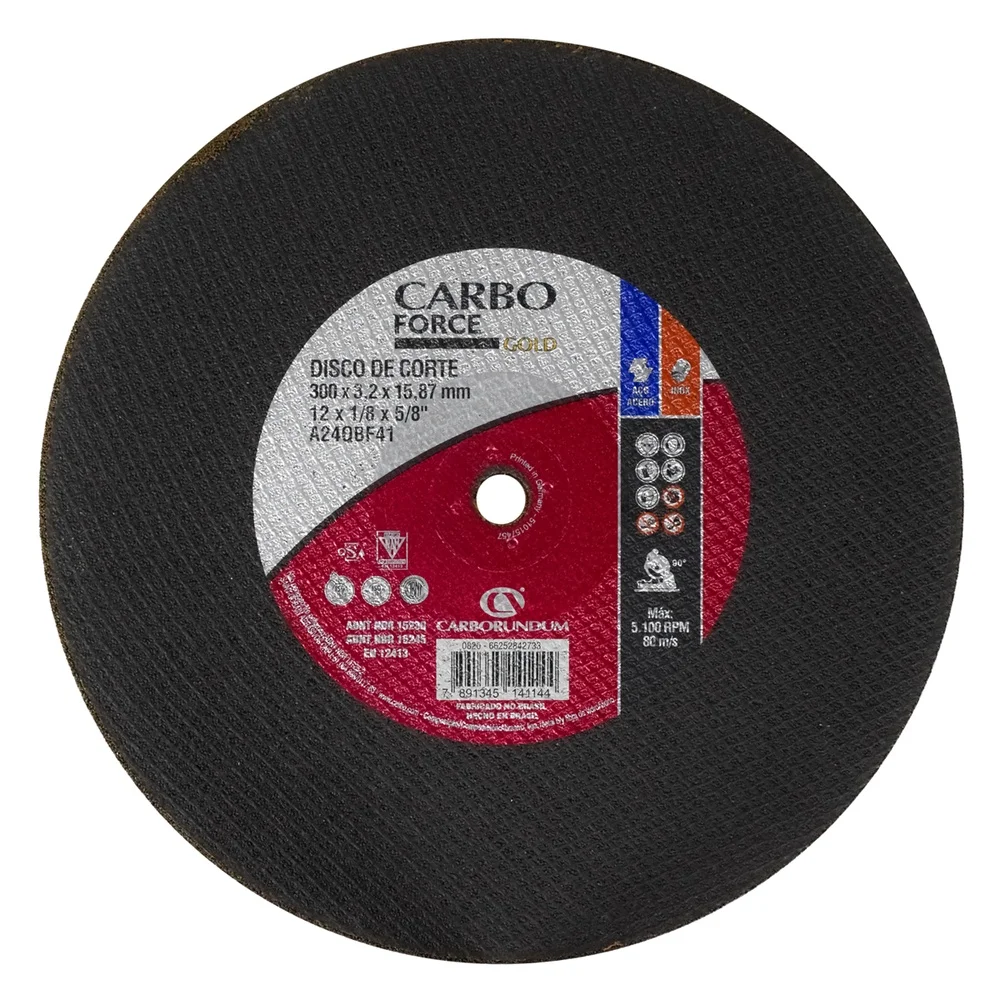 Disco de Corte Carborundum Carboforce 12" X 1/8" X 5/8" - Carborundum
