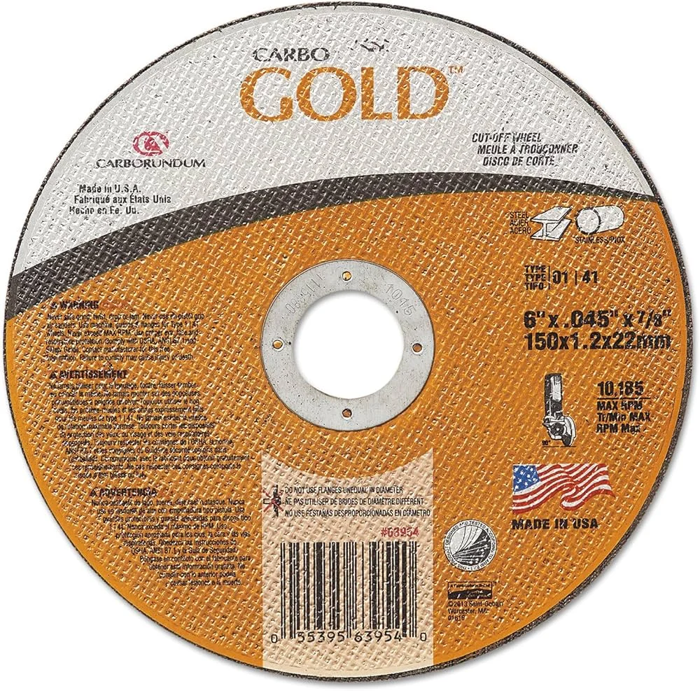 MKP Kit 10 Discos de Corte Carborundum Gold 10" x 1/8" x 5/8" para Aço