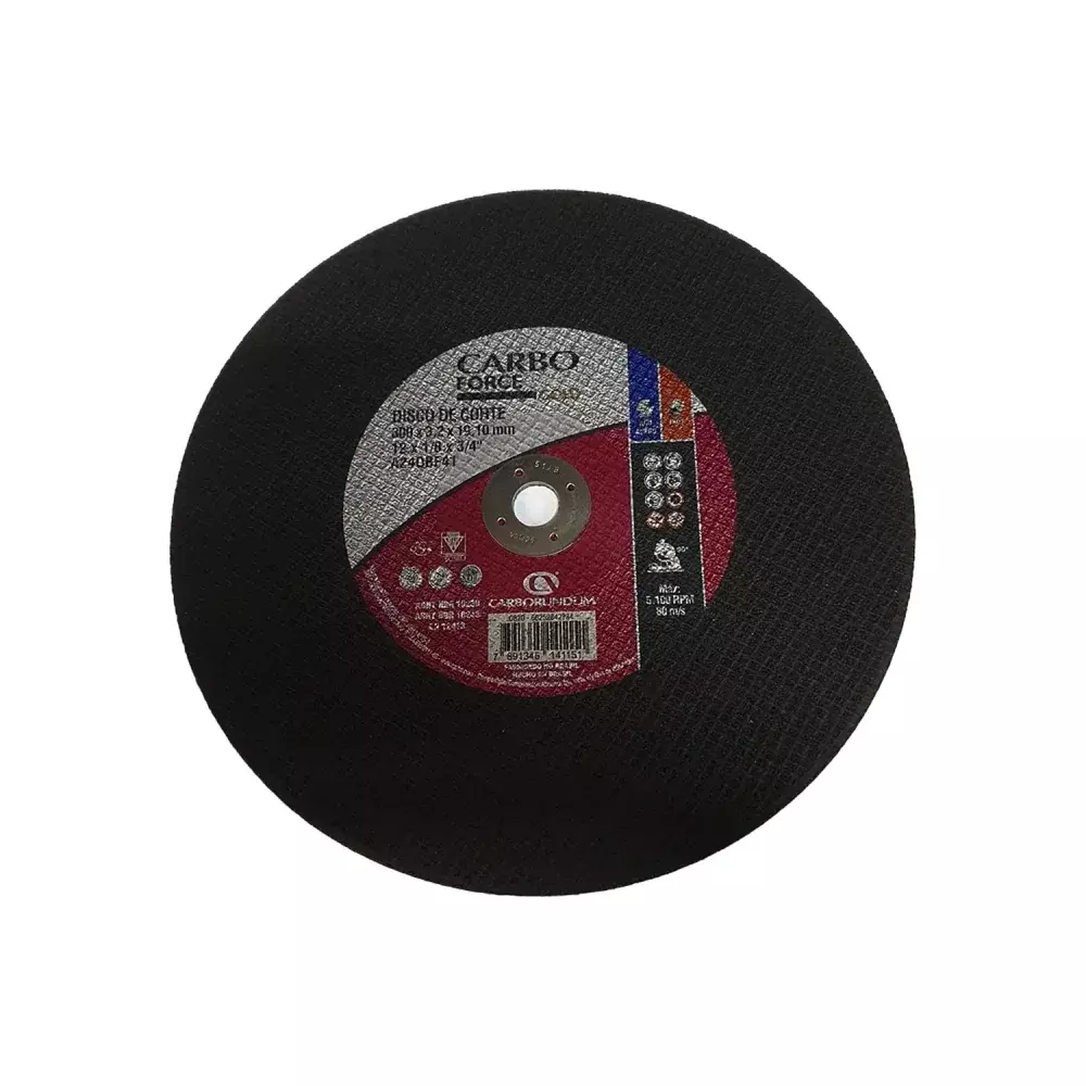 Disco de Corte Carborundum Gold 12" X 1/8" X 3/4" para Aço