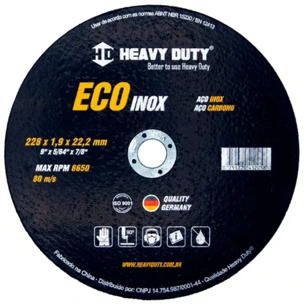 MKP Kit 10 Discos de Corte Heavy Duty EcoInox 9" x 1,9 mm x 7/8" para Inox
