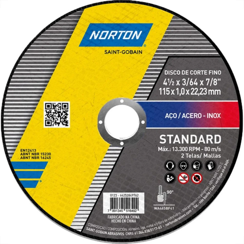 Disco de Corte Inox 4.1/2X1.0X7/8 Standard Norton