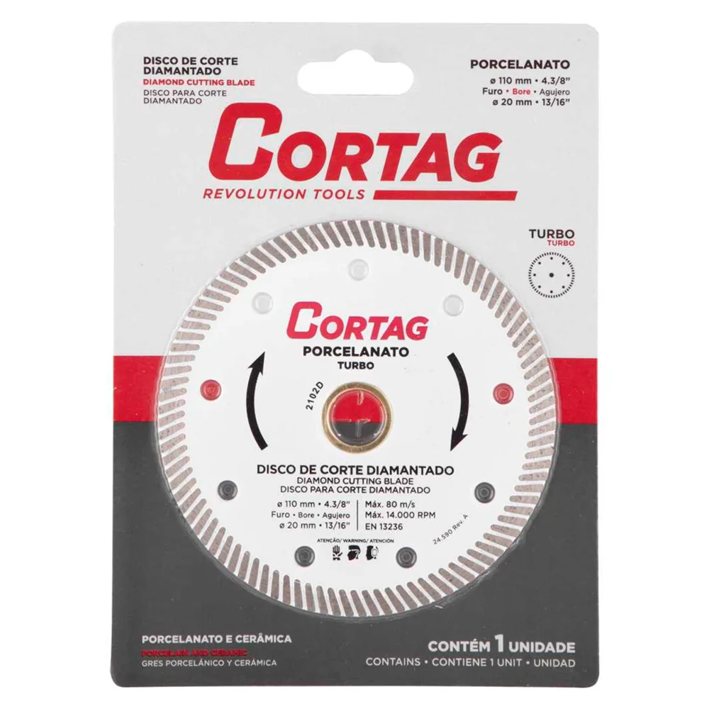 Disco Diam Turbo 110X20Mm P/Porcel. /Cortag