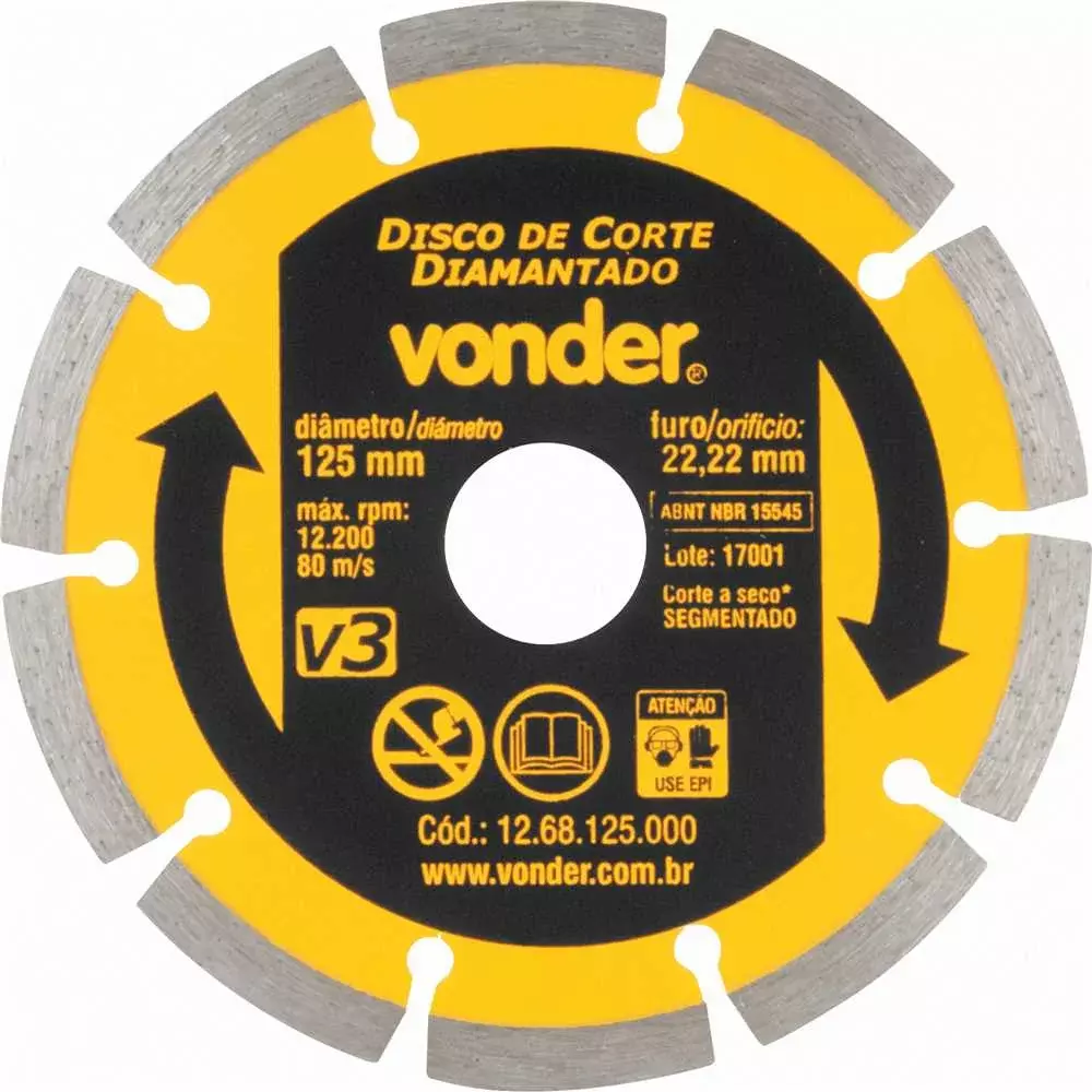 Disco Diamantado Seg 125X22Mm - Vonder