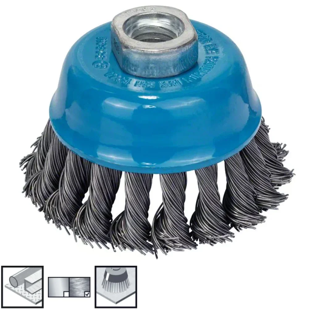 Escova Copo 3" Enc. M-14 Carbo Ondul /Bosch