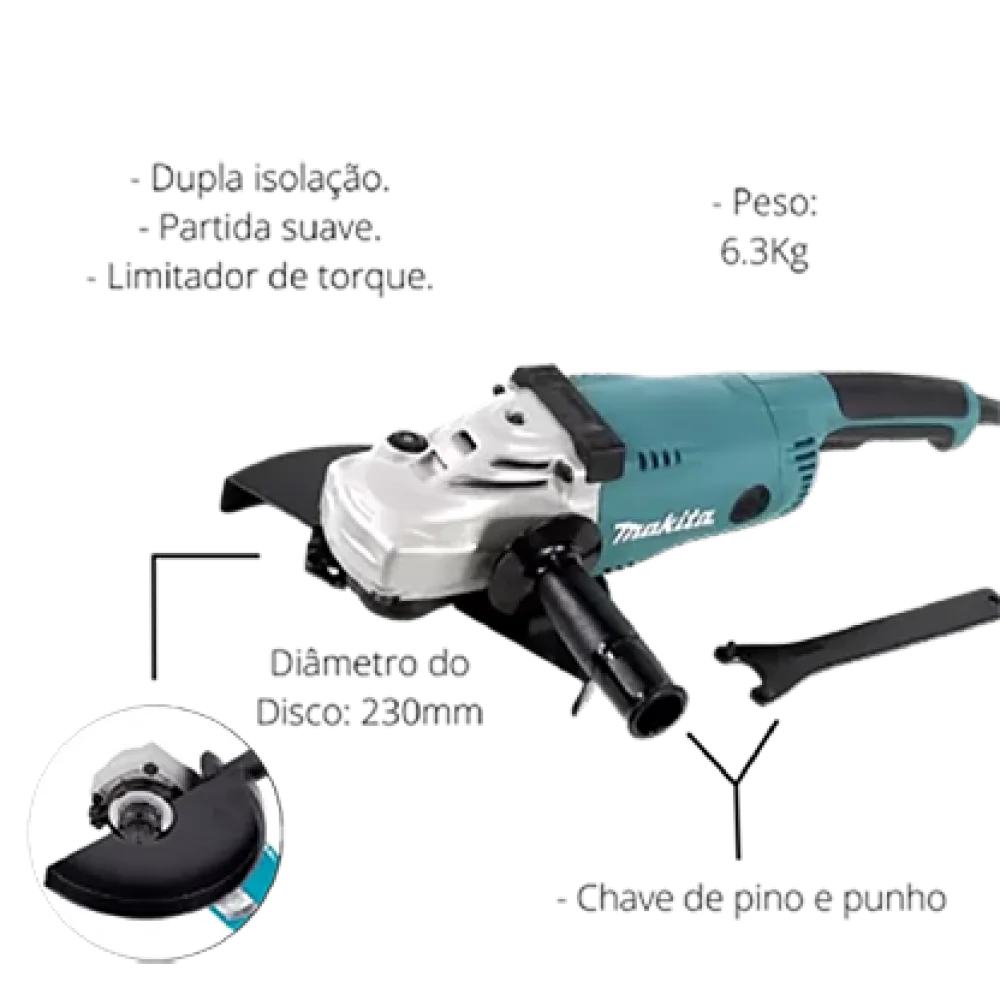 Esmerilhadeira Angular 9" 2200W Ga9020 220V Makita