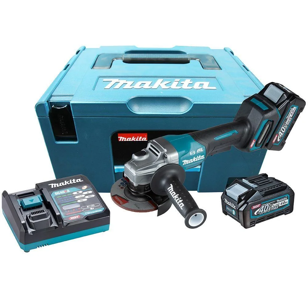 Esmerilhadeira Angular 4.1/2" Ga012Gm201 com 2 Baterias 40V Carregador e Maleta - Makita