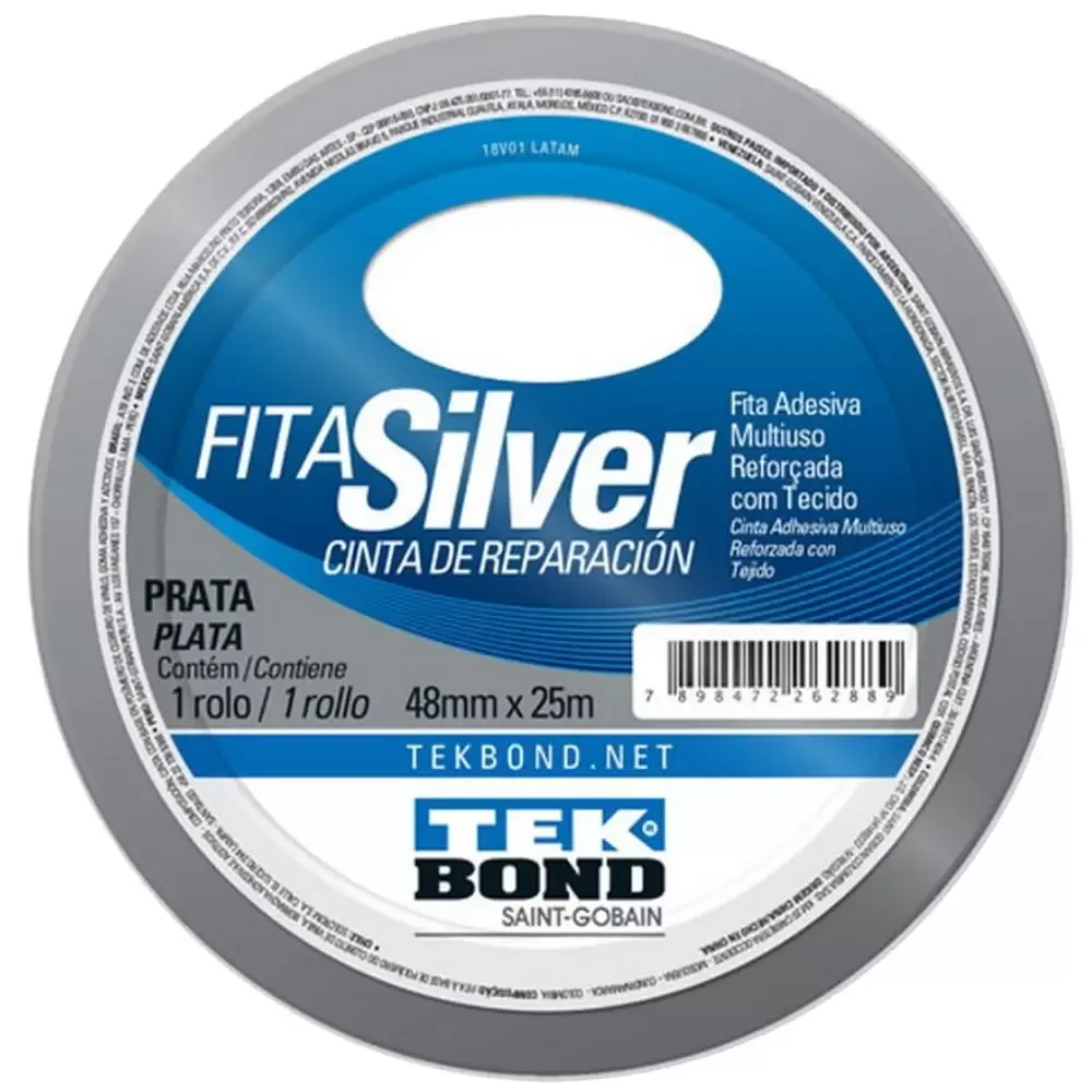 Fita Multiuso Silver Prata 48Mm X 25M Tek Bond