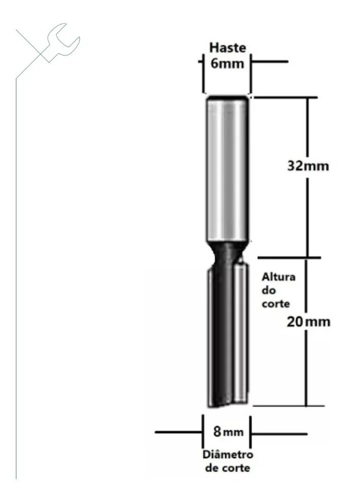 Fresa Paralela Dupla 8 X 20 X 6 MM /Makita