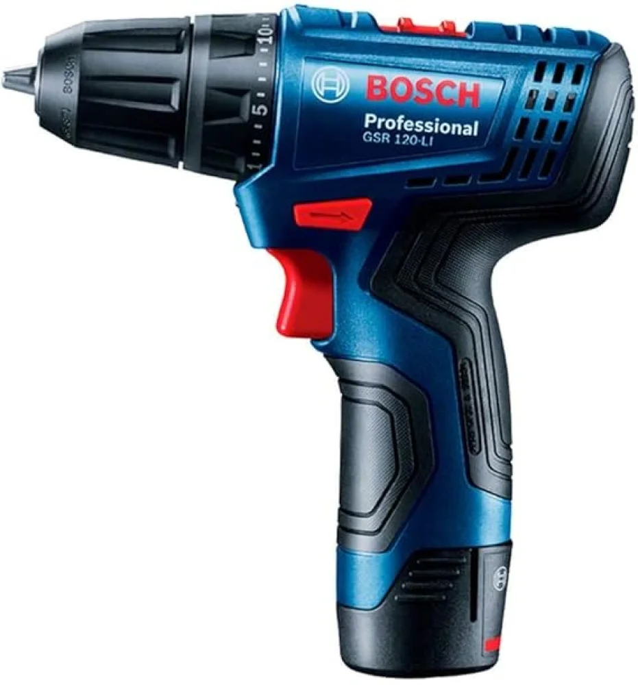 Furadeira/ Parafusadeira 3/8" 12V Bivolt com 2 Baterias e Acessórios Gsr 120-Li Bosch