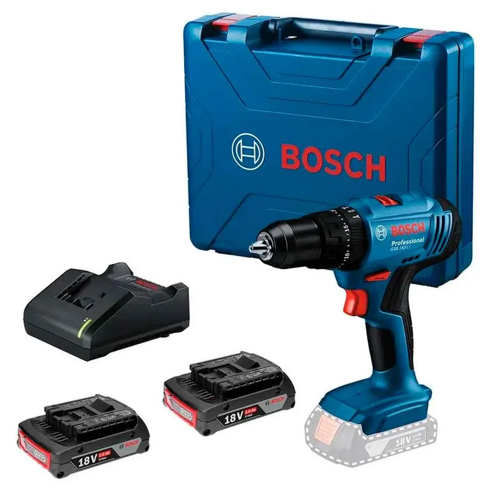 Furadeira Parafusadeira de Impacto 1/2 Bosch Gsb 183-Li 18V 2 Baterias + Carregador