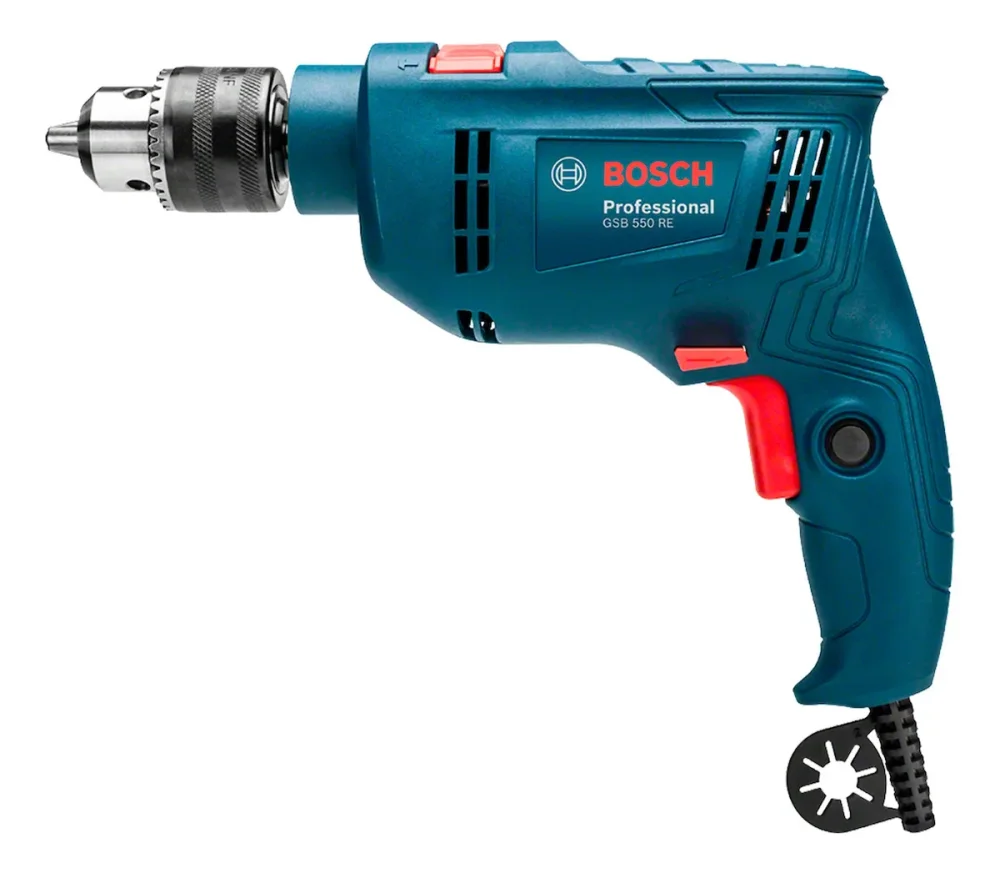 Furadeira Parafusadeira Elétrica de 13Mm Bosch Gsb 550 Re 550W Azul