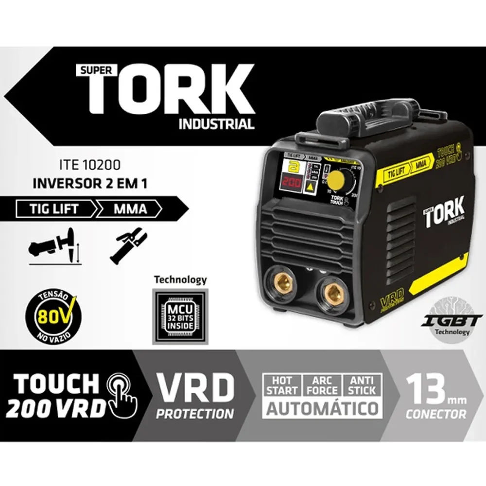 Inversora de Solda Ite 10200 Ac/Dc 200V Tig/Mma Tork