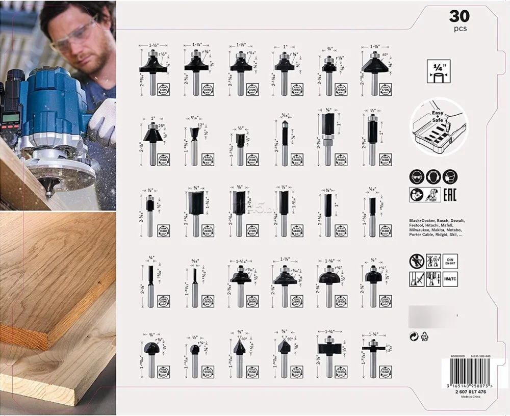 Jg Fresas P/ Tupia 06Mm 30 Pcs /Bosch