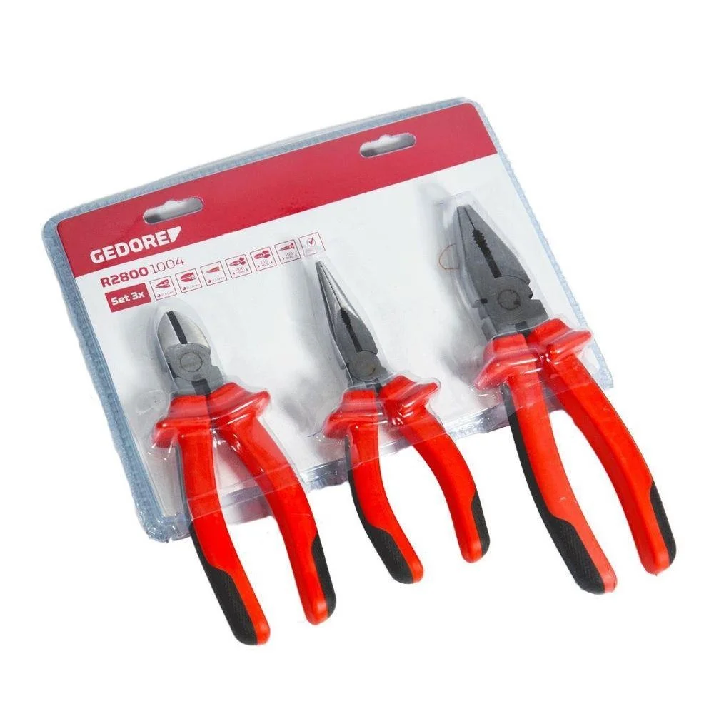 Jogo de Alicates para uso Geral 3 Peç - Gedore Red