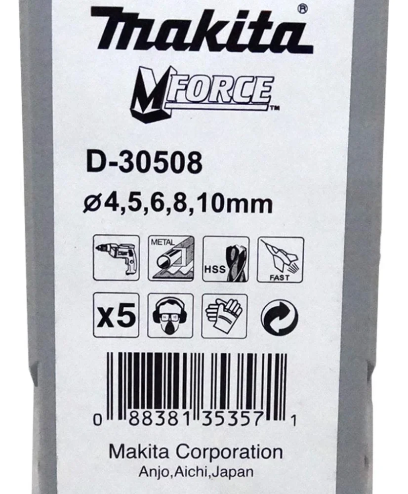 Jogo de Brocas para Madeira 5Pc - Makita