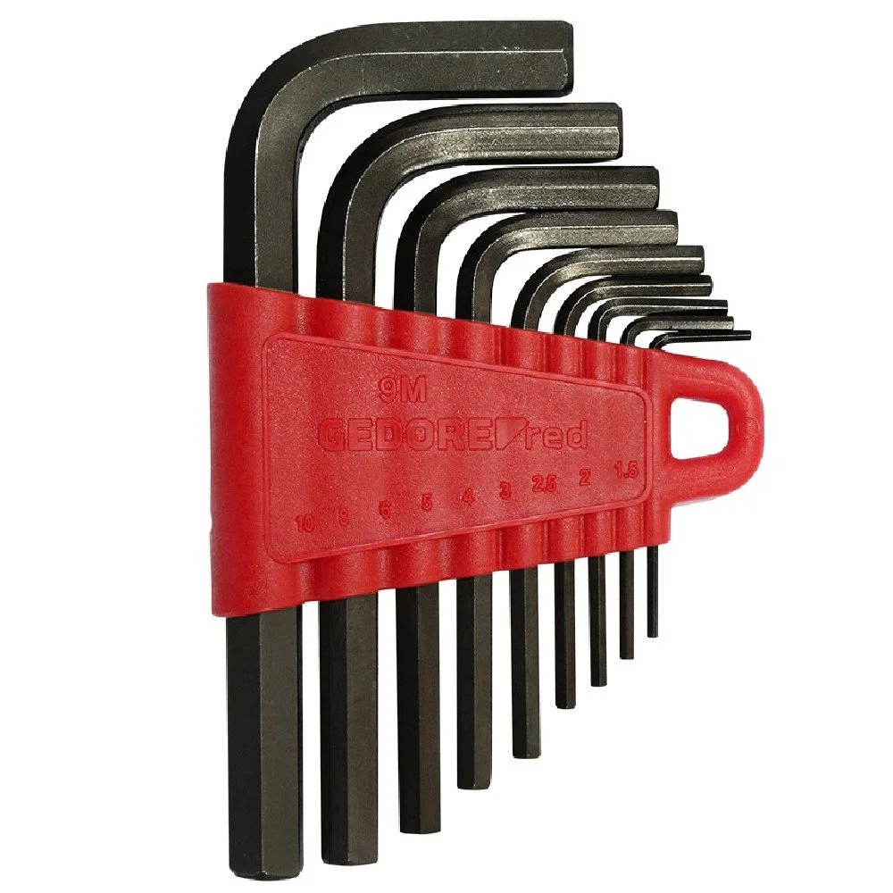 Jogo de Chave Allen 09 Peç L Curta 15-10Mm - Gedore Red