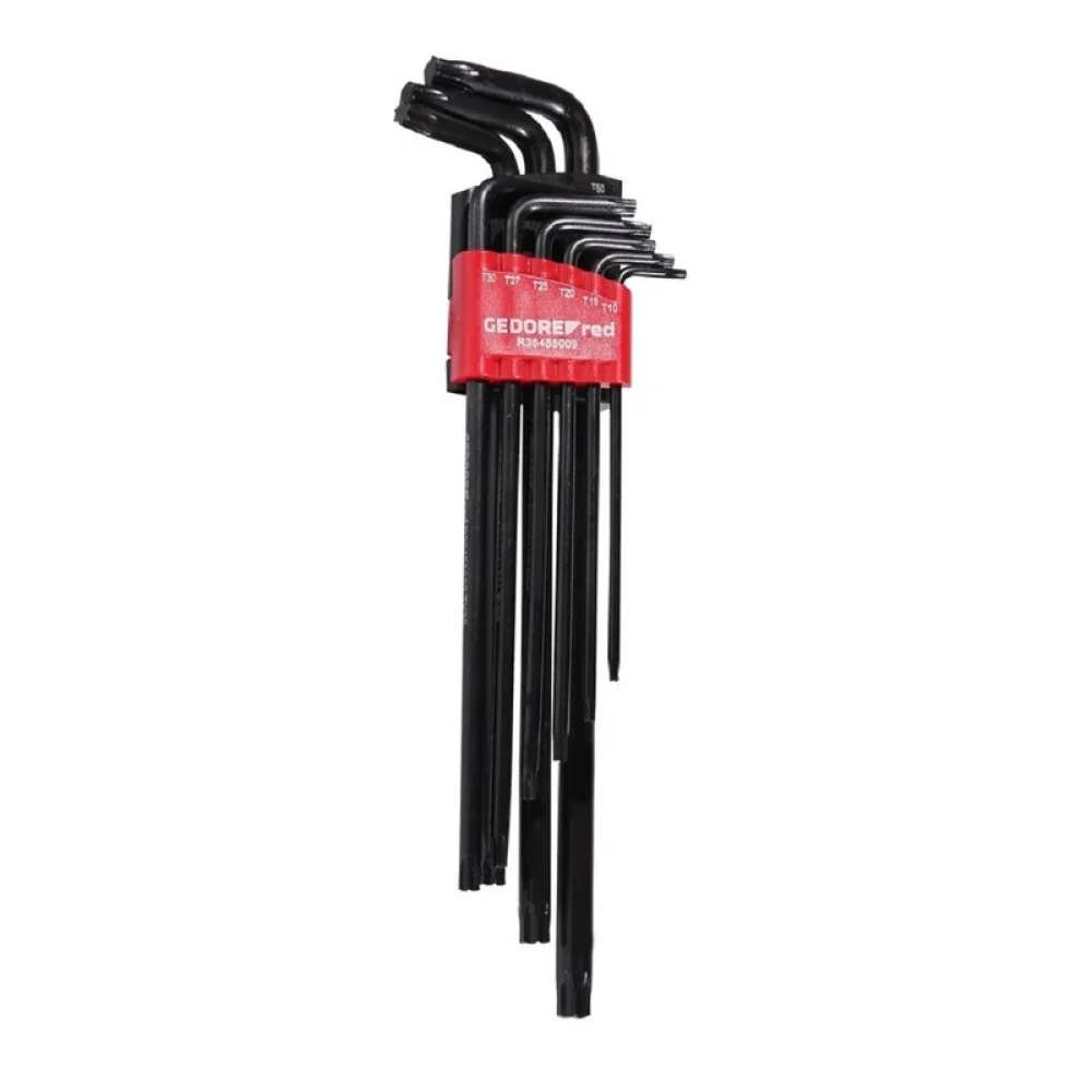 Jogo de Chave Torx L Longo T10-T50 com 9 Peç R36455009 Gedore Red