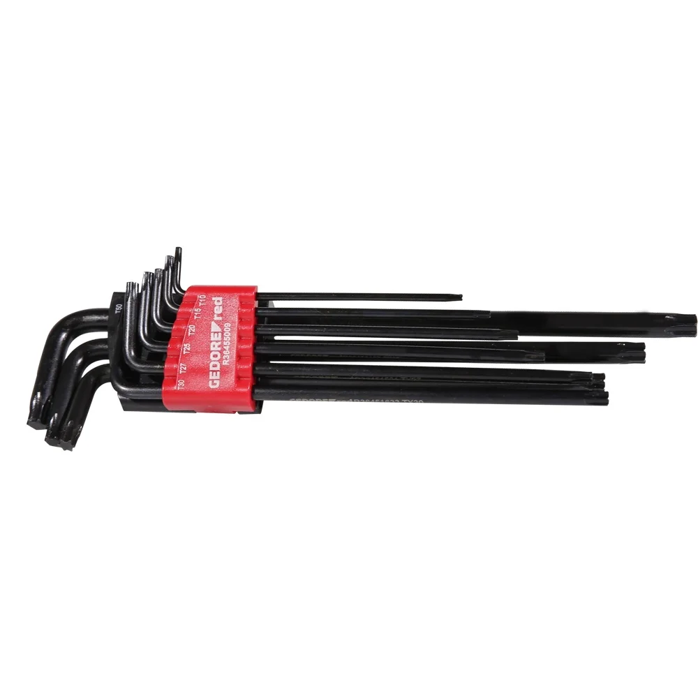 Jogo de Chave Torx L Longo T10-T50 com 9 Peças R36455009 Gedore Red