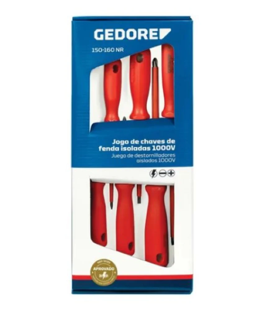 Jogo de Chaves de Fenda e Phillips Isolada com 6 Peç Gedore