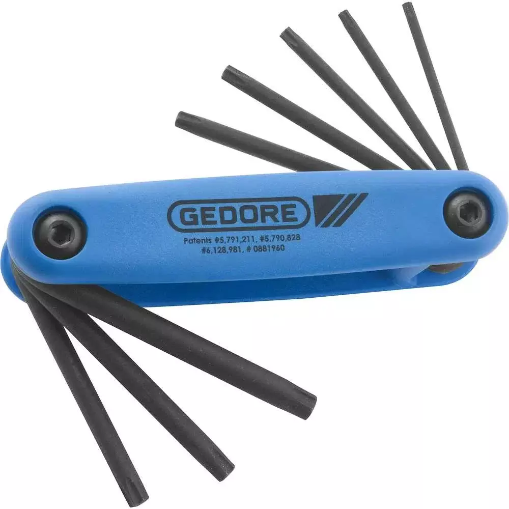 Jogo de Chaves Torx Tipo Canivete 8 Peças T06 a T25 Gedore