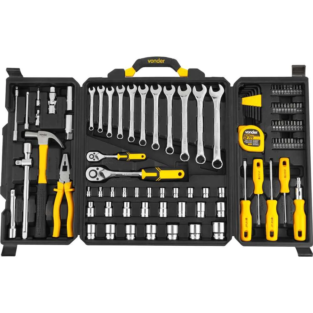Jogo de Ferramentas para Mecânico com 110 Peç Vonder