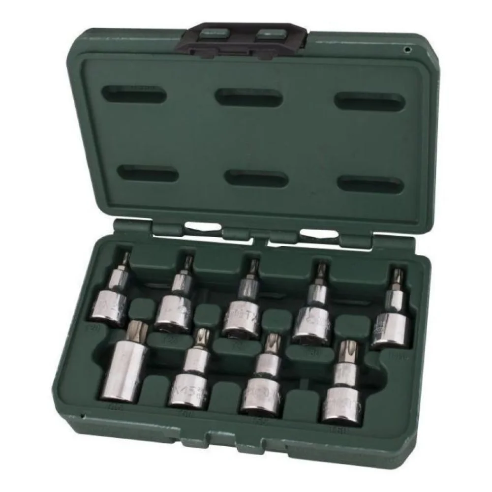 Jogo de Soquete com Bits Torx 1/2" com 9 Peças T20 a T60 Sata