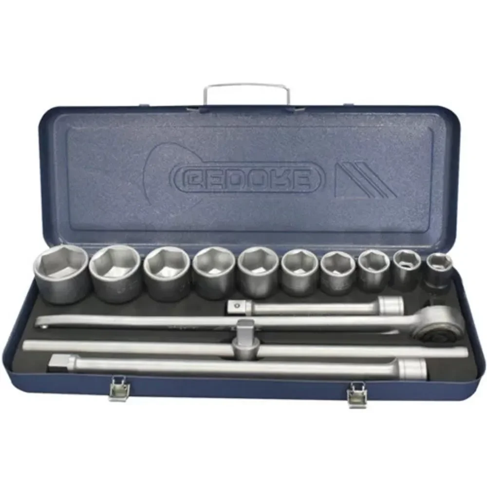 Jogo de Soquete Estriado com Encaixe 3/4" 22-50Mm 14 Peças 017203 Gedore