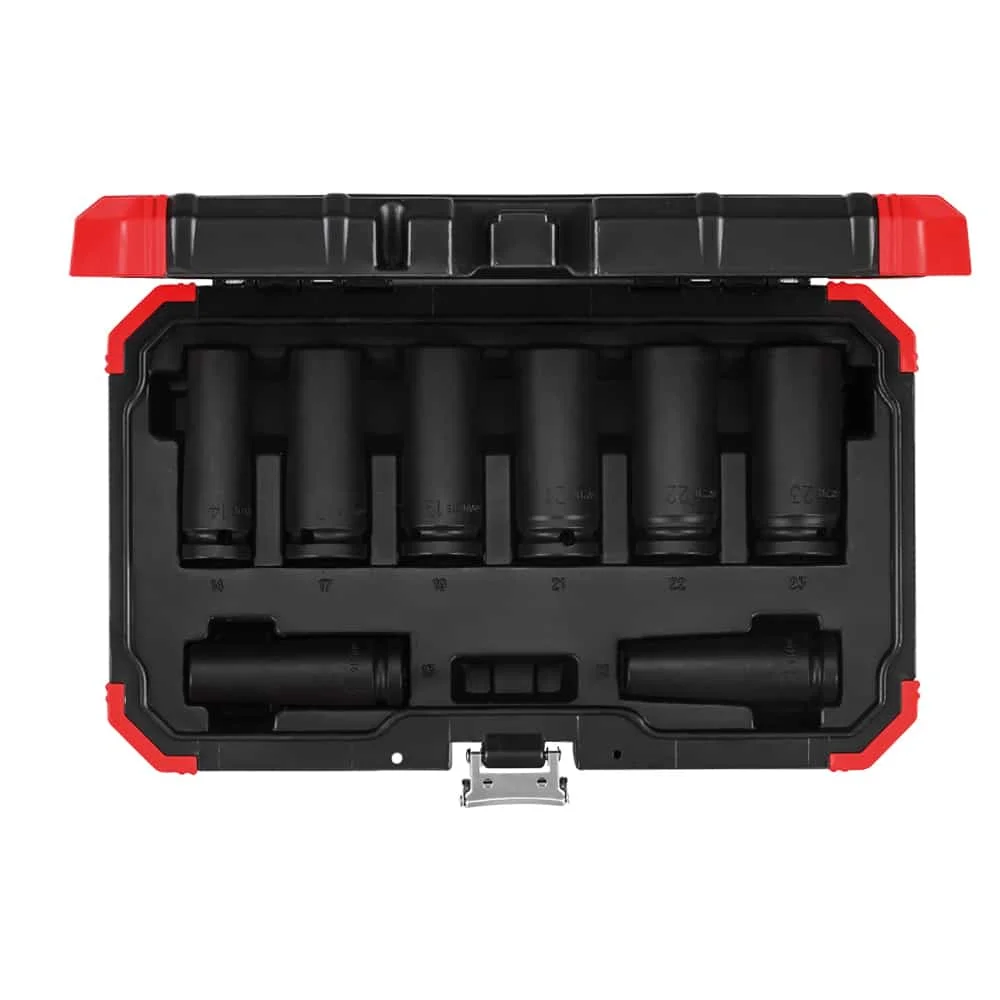 Jogo de Soquete Impacto Longo com Encaixe de 1/2" 10-24 8 Peças R63003108 Gedore Red