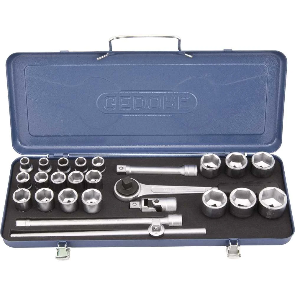 Jogo de Soquete Sextavado com Encaixe de 1/2 10-32Mm com 25 Peç 015503 Gedore