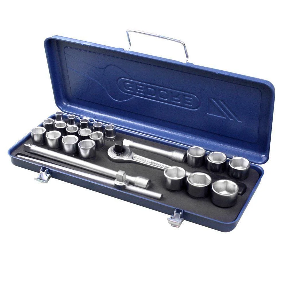 Jogo de Soquete Sextavado com Encaixe de 1/2" 10-32Mm com 25 Peças 015503 Gedore