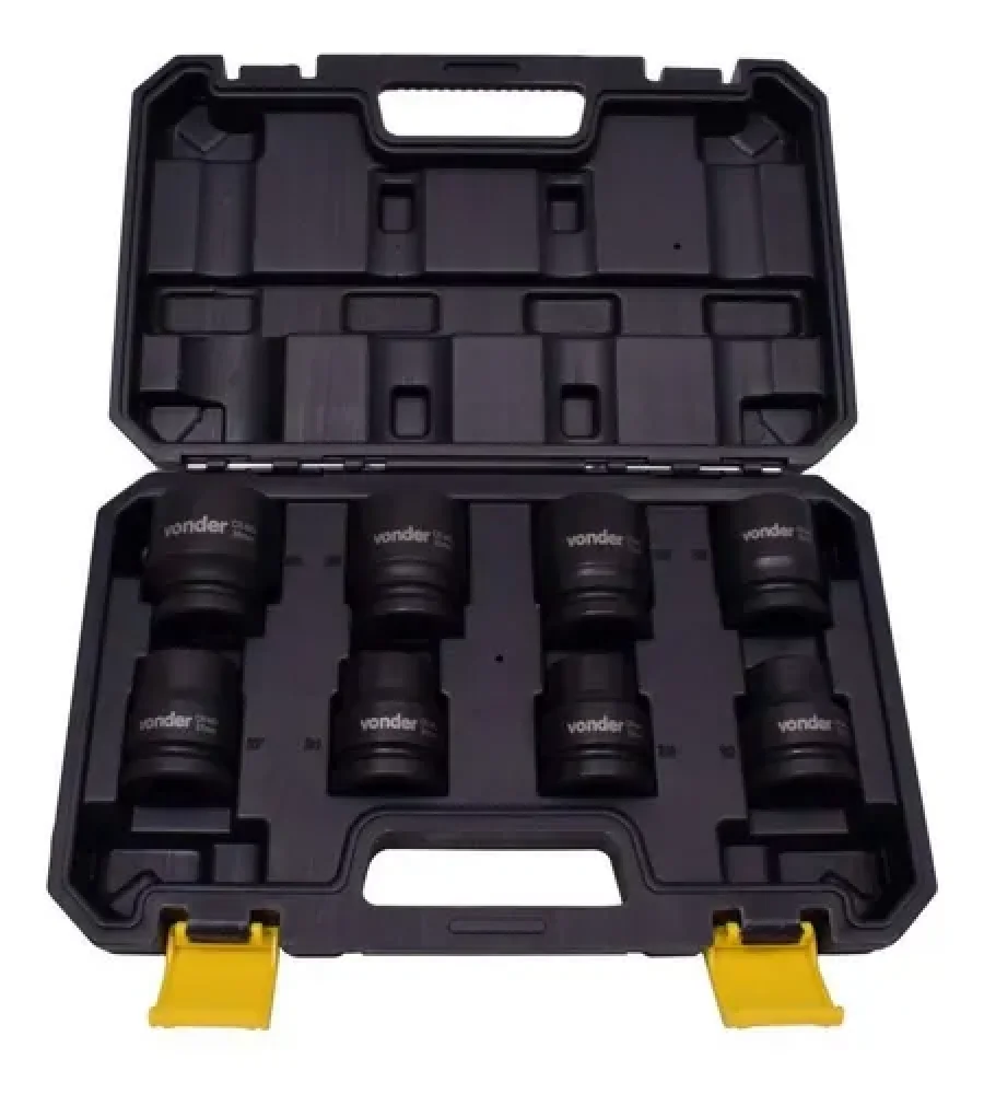 Jogo de Soquetes de Impacto Sextavado 3/4 com 8 Peças (19 a 38 Mm) – Vonder
