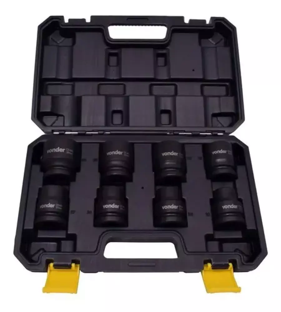 Jogo de Soquetes de Impacto Sextavado 3/4 com 8 Peças (19 a 38 Mm) – Vonder