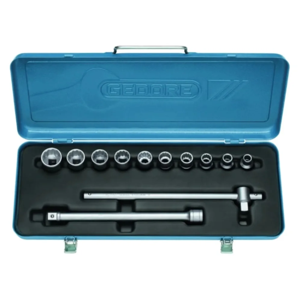 Jogo de Soquetes Estriados 1/2" 12 Peças 10 a 22Mm Gedore