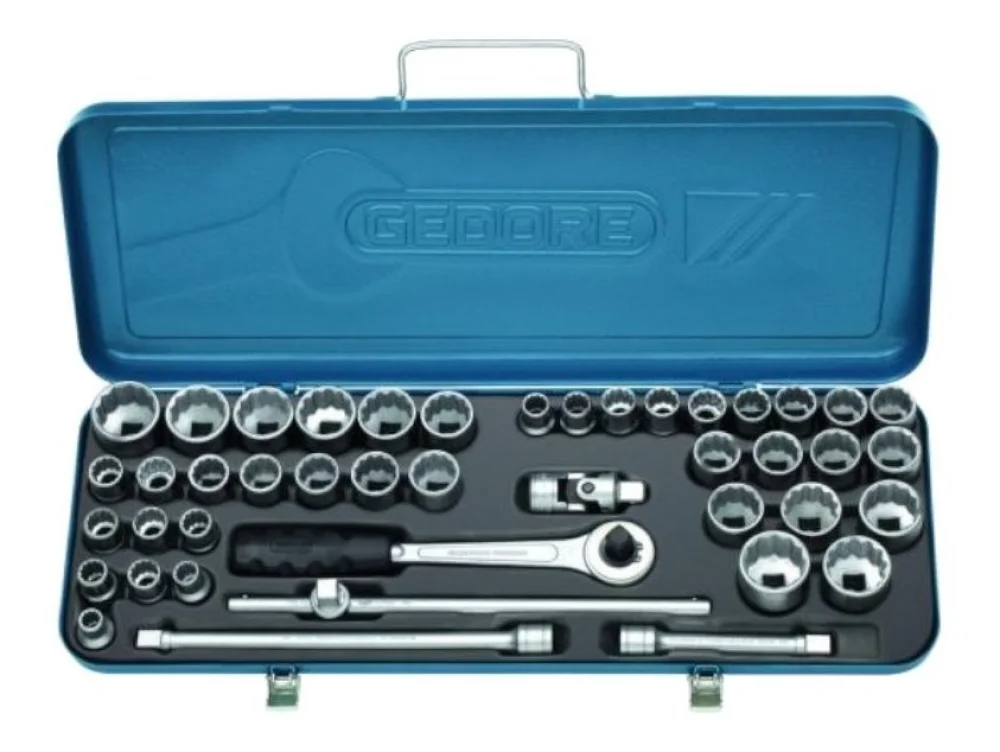 Jogo de Soquetes Estriados 1/2" 43 Peças 12 a 32Mm D19Pmu Gedore