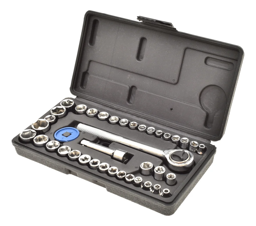 Jogo de Soquetes Sextavados 1/4 e 3/8 com 40 Peç - Titanium