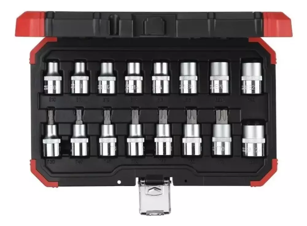 Jogo de Soquetes Torx 1/2” 16 Peças Macho/Fêmea Gedore Red