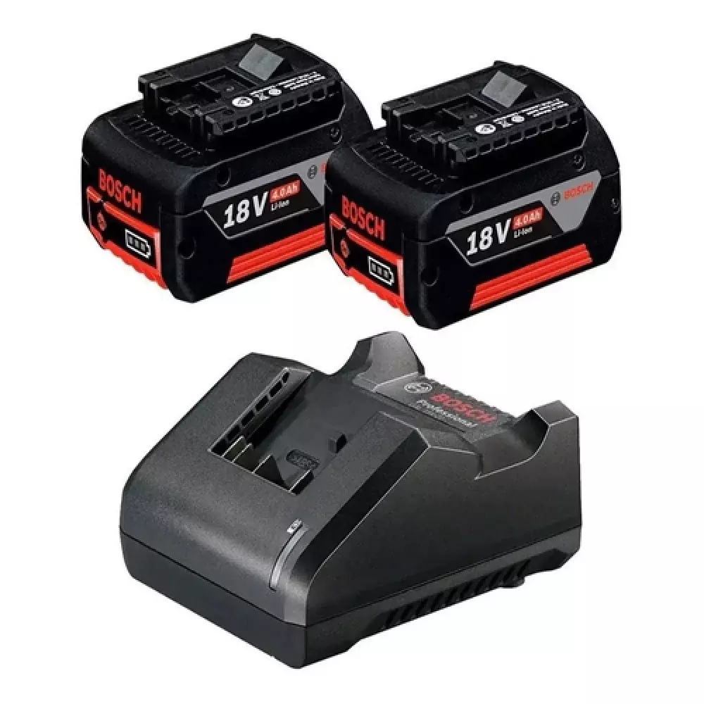 Kit Bosch 2 Baterias de Lítio Gba 18V e Carregador Bivolt 18V