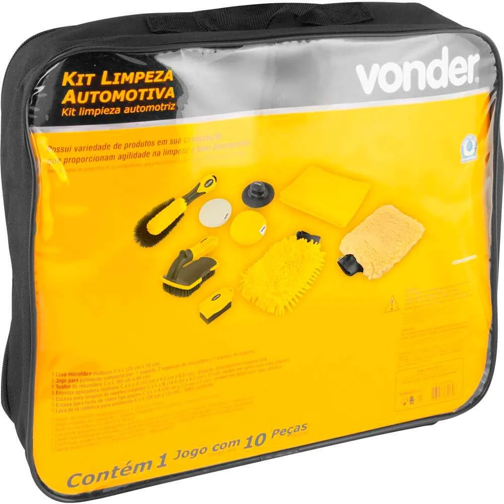 Kit de Limpeza Automotiva com 10 Peças - Vonder