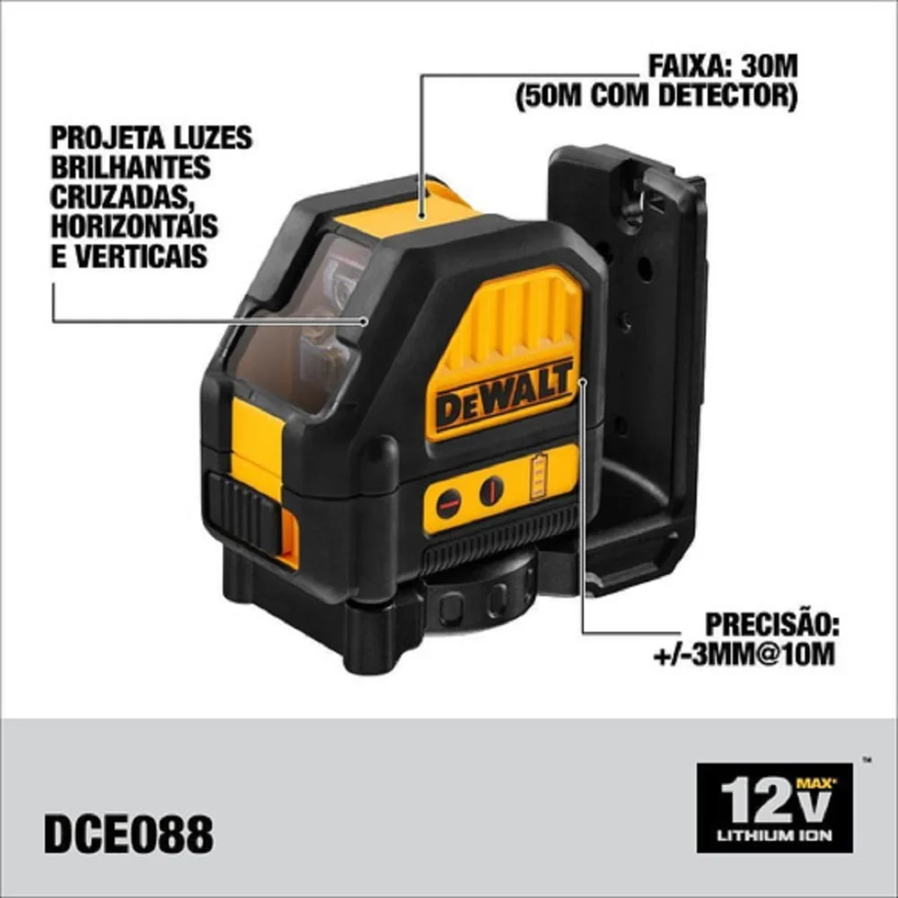 Kit Parafusadeira e Furadeira de Impacto 3/8" À Bateria 12V Dcd716 + Nível a Laser Dce088 Dck205D2