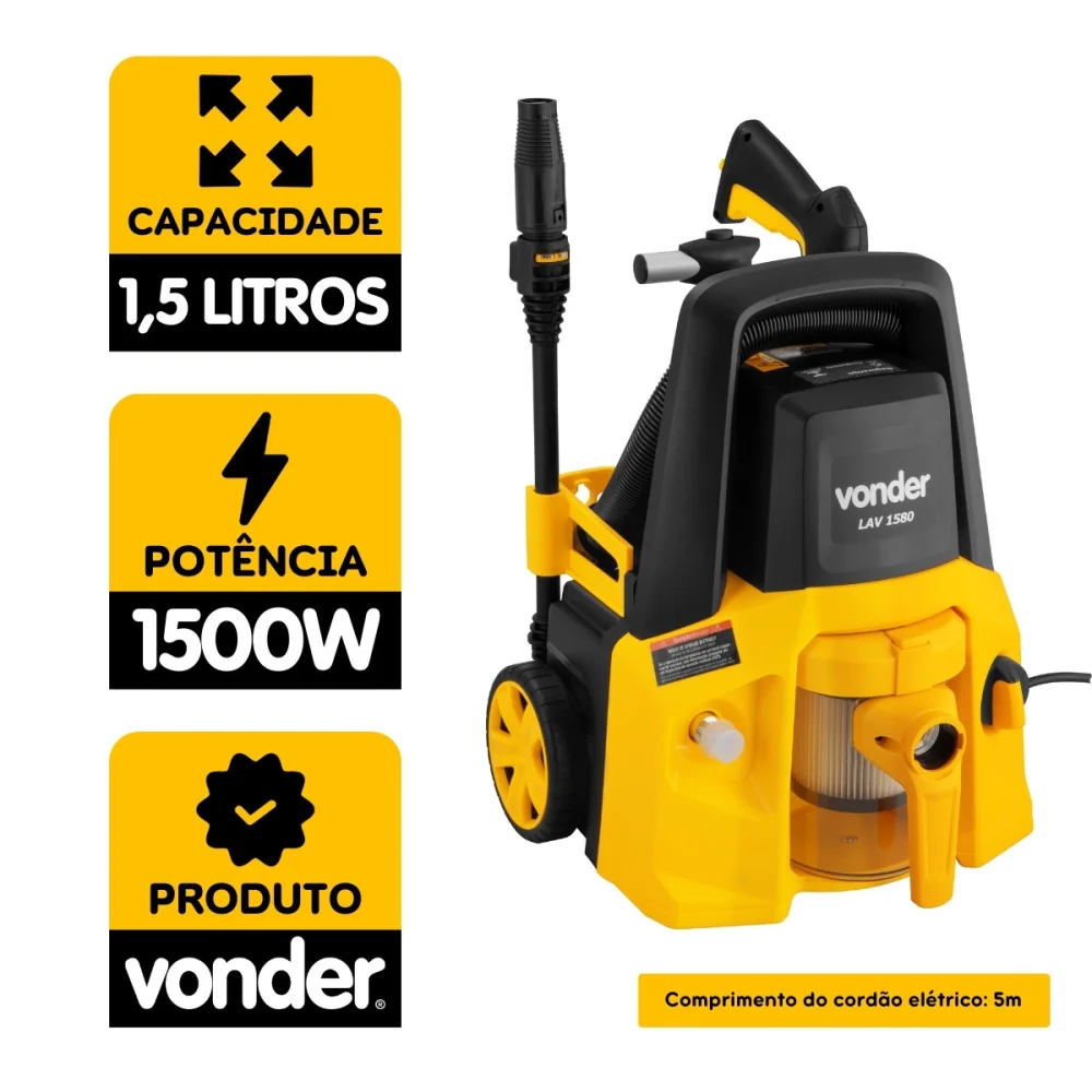 Lavadora e Aspirador 2 em 1 Lav 1580 1500W 220V – Vonder
