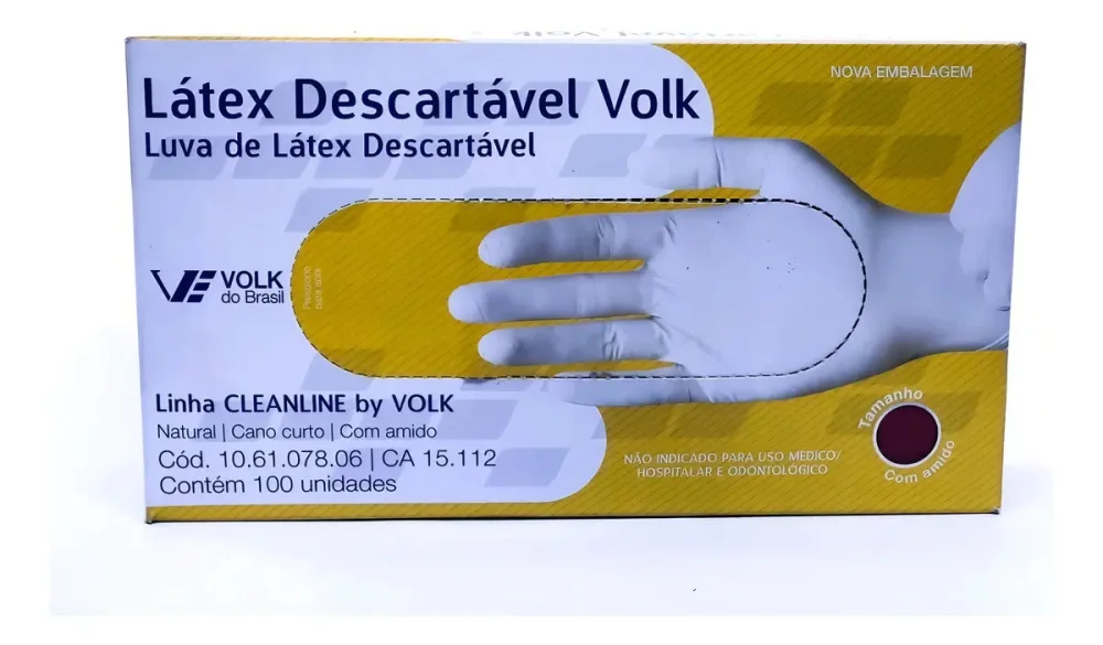 Luva Procedimentos Látex Branca, Tamanho Pp CX C/100 Ca15112 Volk