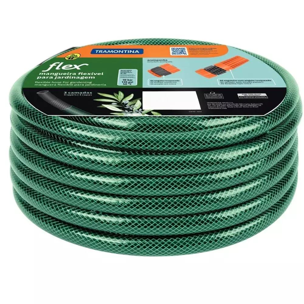 Mangueira Flexível Especial Jardim 1/2" 30M com Engate – Tramontina