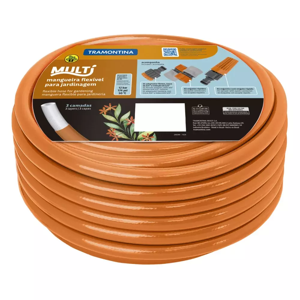 Mangueira Multi para Jardim 1/2 25M com Engate - Tramontina