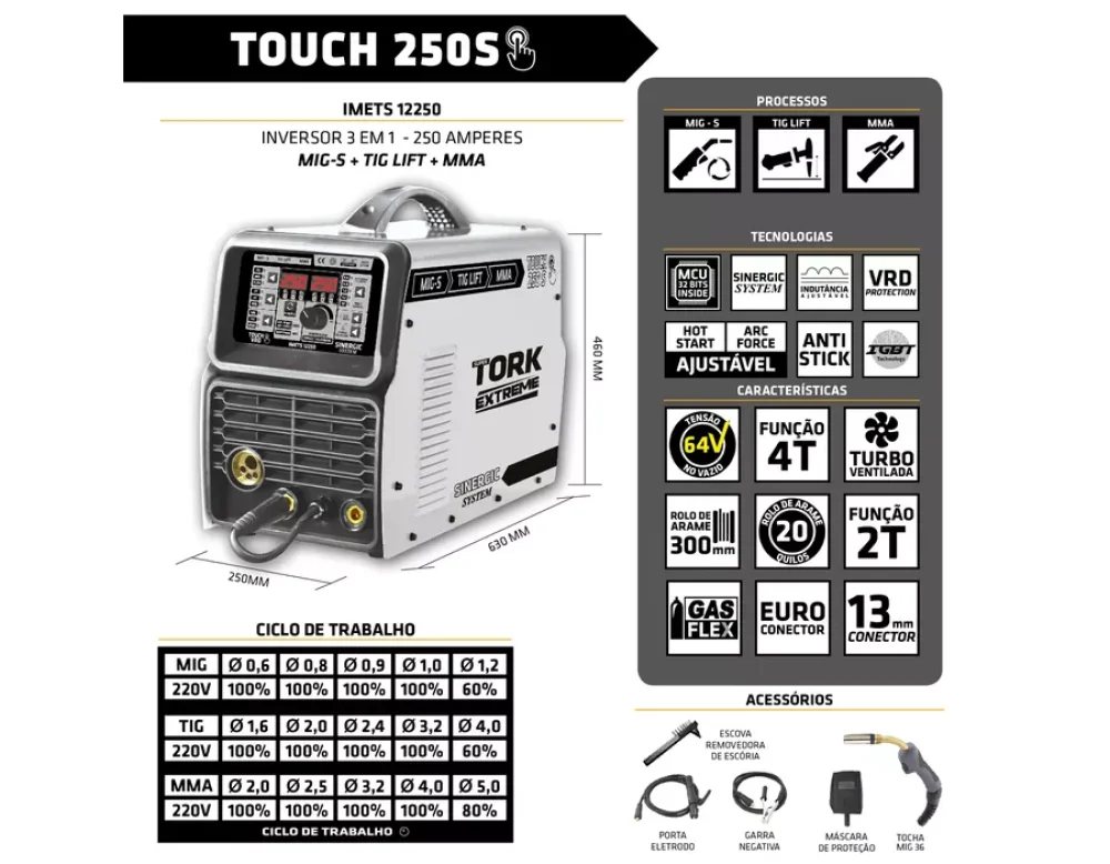 Máquina Inversora de Solda Imets 12250-220V Supertork